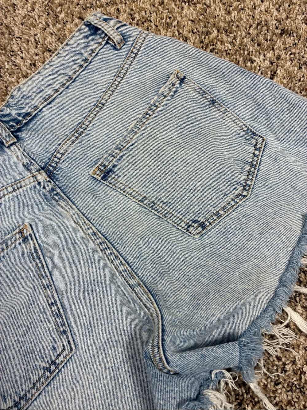 ZARA Distressed High Waited Denim Cut Off Shorts - Picture 6 of 9